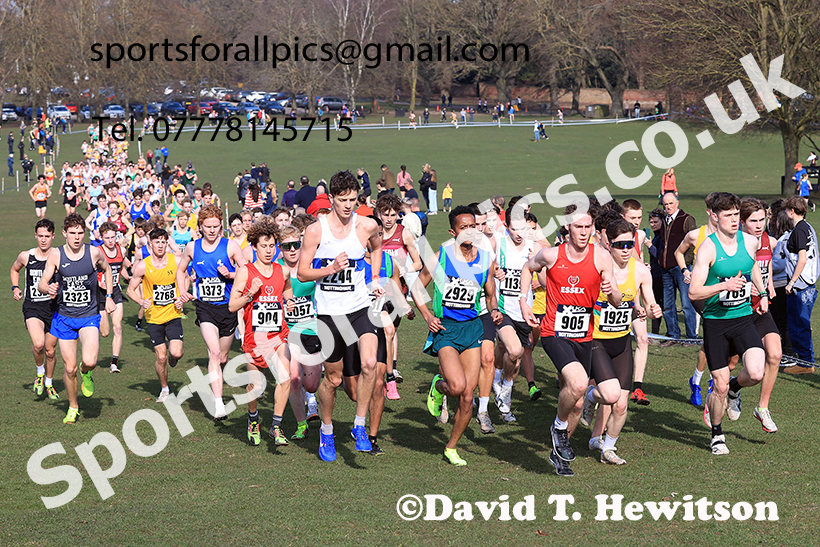 Mens under-20s 2025 UK CAU Inter Counties Cross Country Champs., Wollaton Park, Nottingham. Photo: David T. Hewitson/Sports for All Pics